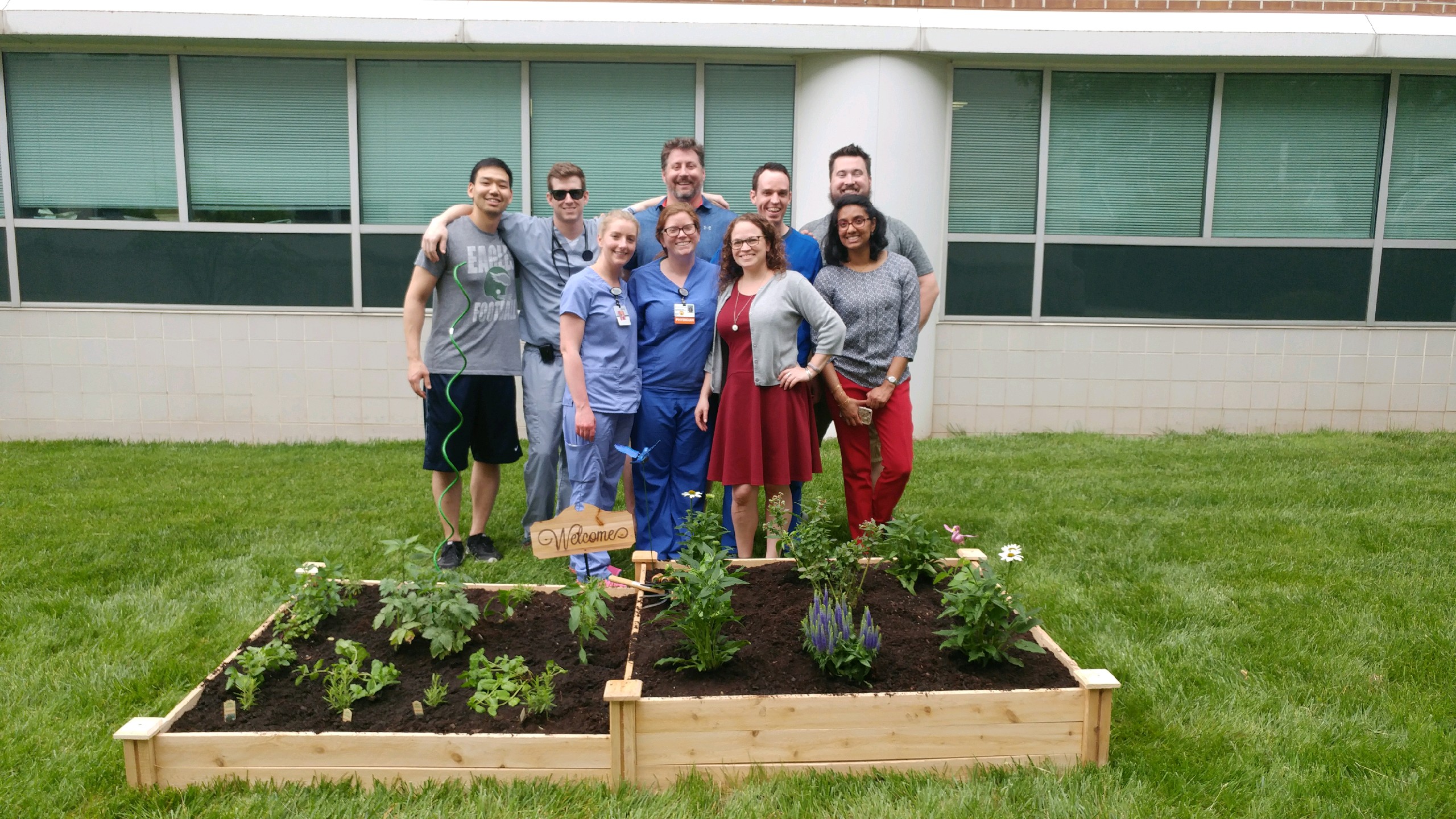 residents at their wellness garden